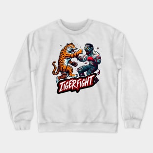 Tiger vs Zombie Fight Crewneck Sweatshirt